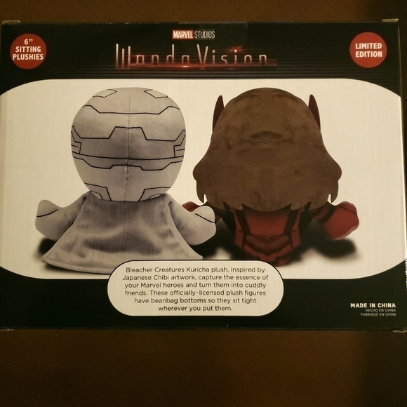Disney Marvel Studio Wanda Vision Scarlet Witch & Vision Kuricha Chibi Plush New - Picture 3 of 3